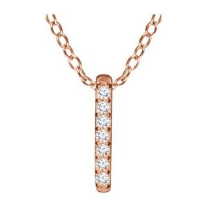 14K Rose Gold .05 CTW Natural Diamond Bar 16-18" Necklace