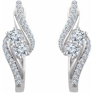 14K White Gold 5/8 CTW Natural Diamond Earrings – image 2