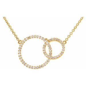 14K Yellow Gold 1/3 CTW Natural Diamond Circle 18" Necklace
