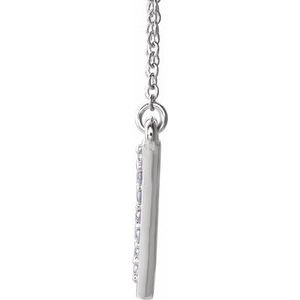 Platinum 1/6 CTW Natural Diamond Triangle 16" Necklace