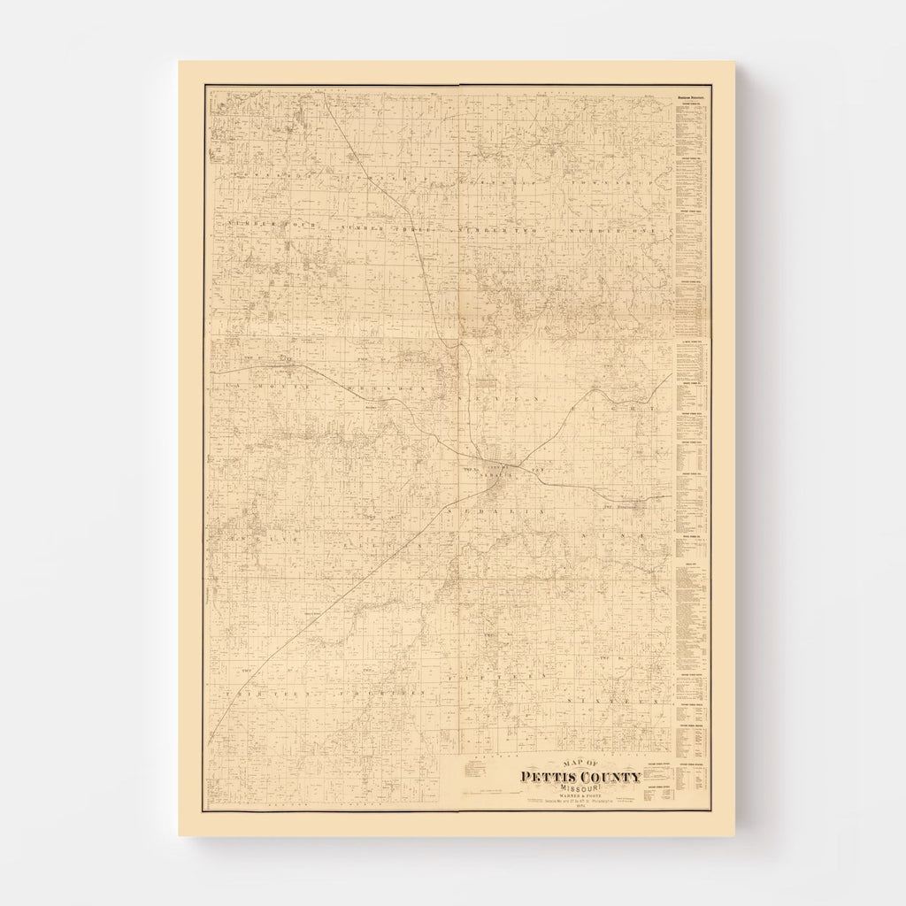 Vintage Map of Pettis County, Missouri 1867