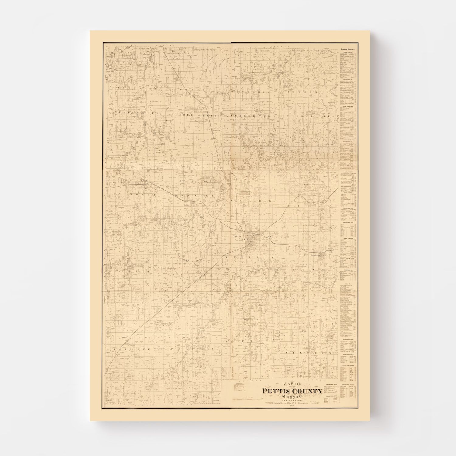 Vintage Map of Pettis County, Missouri 1867