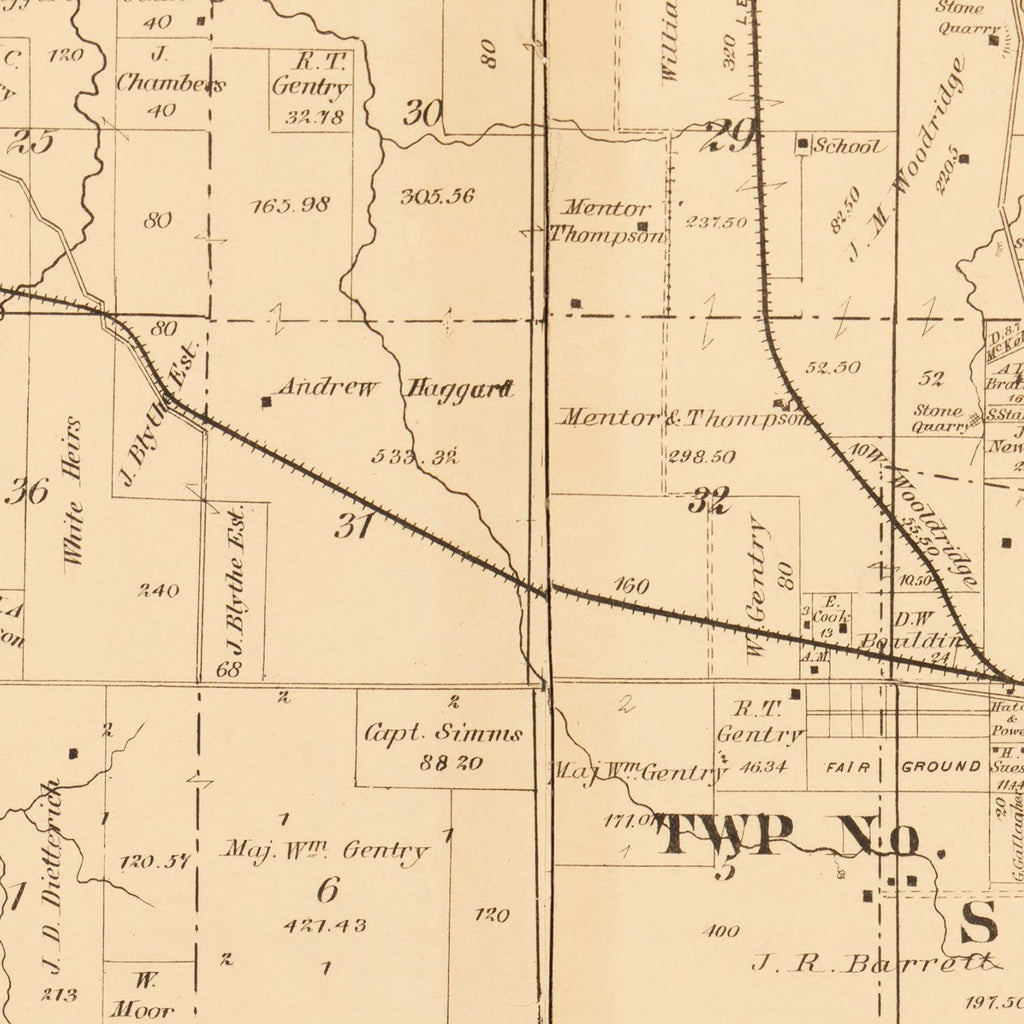 Vintage Map of Pettis County, Missouri 1867