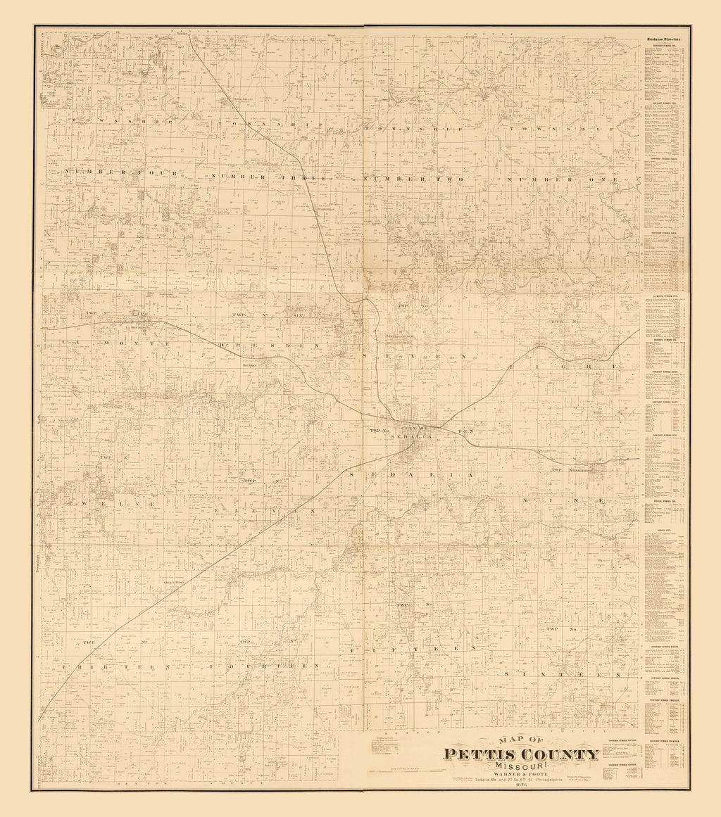 Vintage Map of Pettis County, Missouri 1867