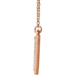 14K Rose Gold 1/6 CTW Natural Diamond Triangle 16" Necklace