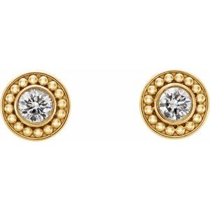 14K Yellow Gold 1/5 CTW Natural Diamond Beaded Earrings – image 2