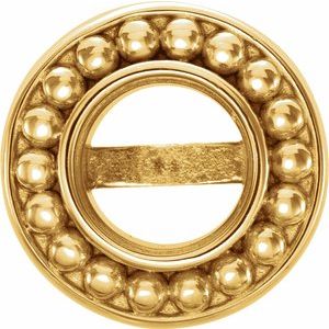 14K Yellow Gold 4.1 mm Round Beaded Earring Mounting