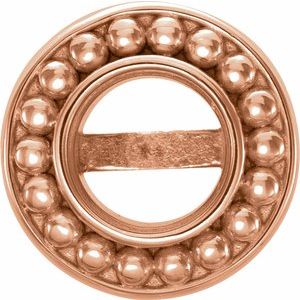 14K Rose Gold 4.1 mm Round Beaded Earring Mounting