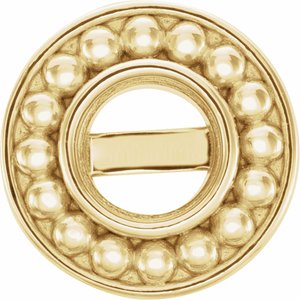 14K Yellow Gold 3.2 mm Round Beaded Earring Mounting