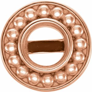 14K Rose Gold 3.2 mm Round Beaded Earring Mounting