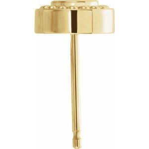 14K Yellow Gold 3.2 mm Round Beaded Earring Mounting – image 2