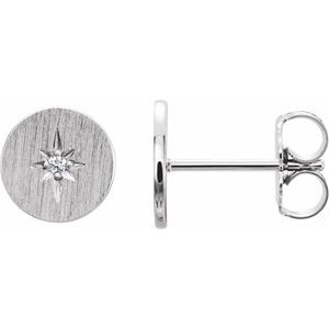 Sterling Silver .02 CTW Natural Diamond Earrings