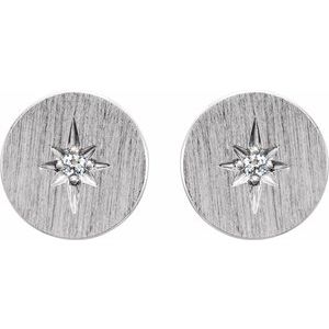 14K White Gold .02 CTW Natural Diamond Earrings – image 2