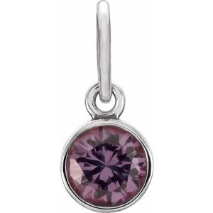 Sterling Silver Posh Mommy�� Imitation Alexandrite Charm/Pendant
