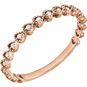 14K Rose Gold .06 CTW Natural Diamond Stackable Heart Ring
