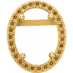 14K Yellow Gold 6x4 mm Oval Halo-Style Earring Mounting