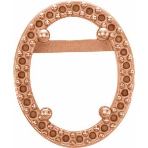 14K Rose Gold 7x5 mm Oval Halo-Style Earring Mounting