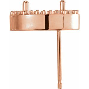 14K Rose Gold 7x5 mm Oval Halo-Style Earring Mounting – image 2