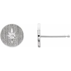Sterling Silver 1.3 mm Round Accented Earring Mounting