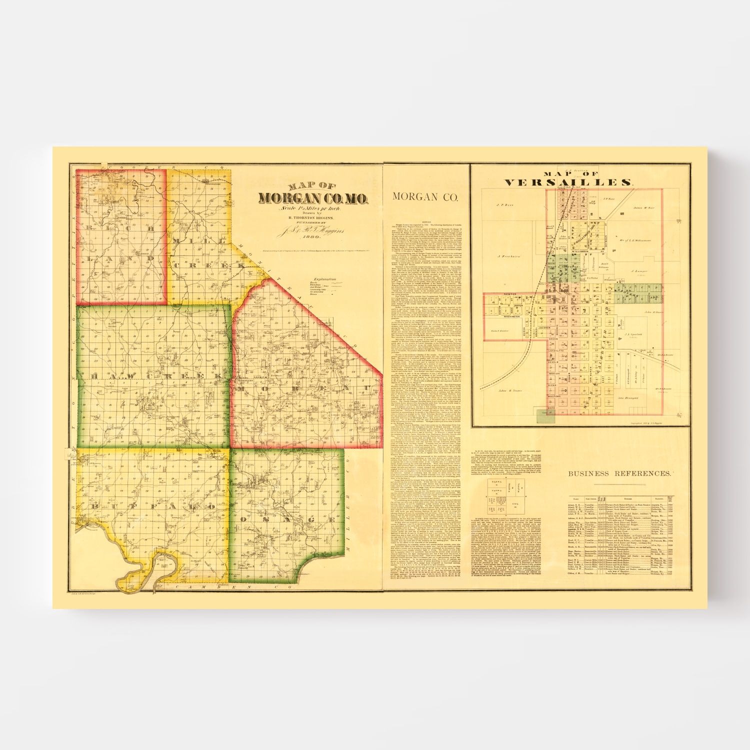 Vintage Map of Morgan County, Missouri 1880