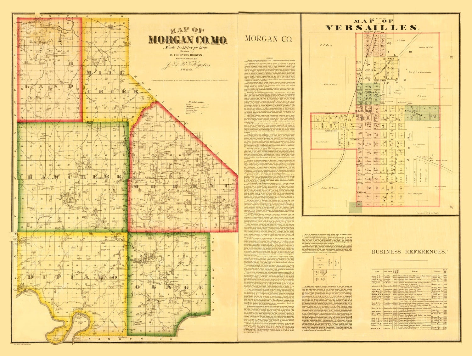 Vintage Map of Morgan County, Missouri 1880