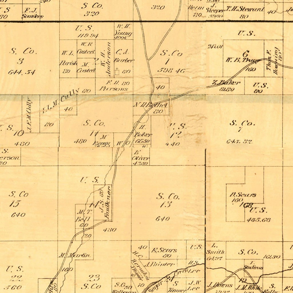 Vintage Map of McDonald County, Missouri 1884