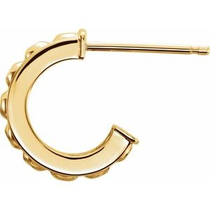 14K Yellow Gold 1 mm Round 10.73 mm Hoop Earring Mounting – image 2