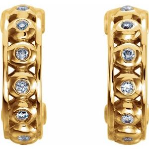 14K Yellow Gold .07 CTW Natural Diamond 10.73 mm Hoop Earrings