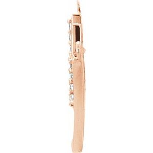 14K Rose Gold Accented "Lucky" Phrase Necklace Center