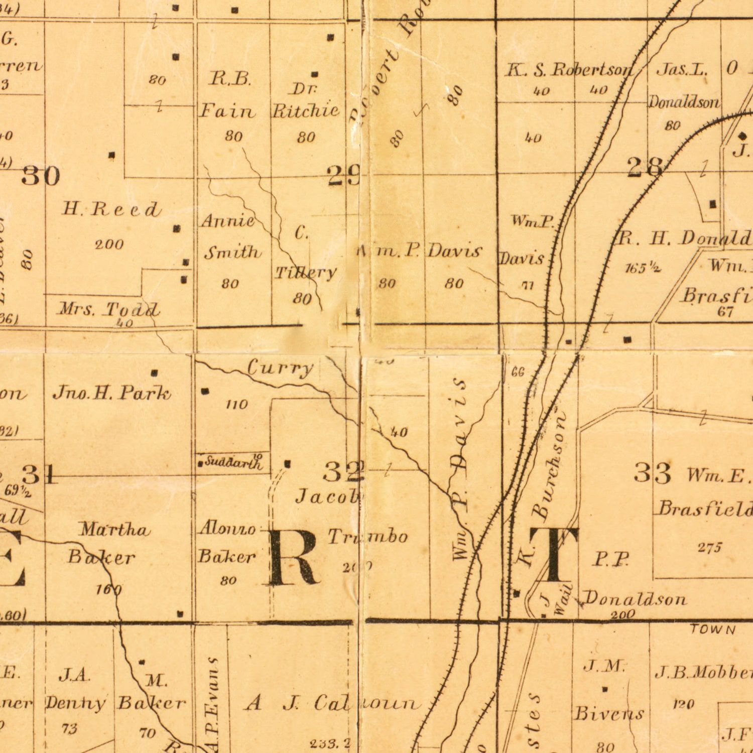 Vintage Map of Clay County, Missouri 1887