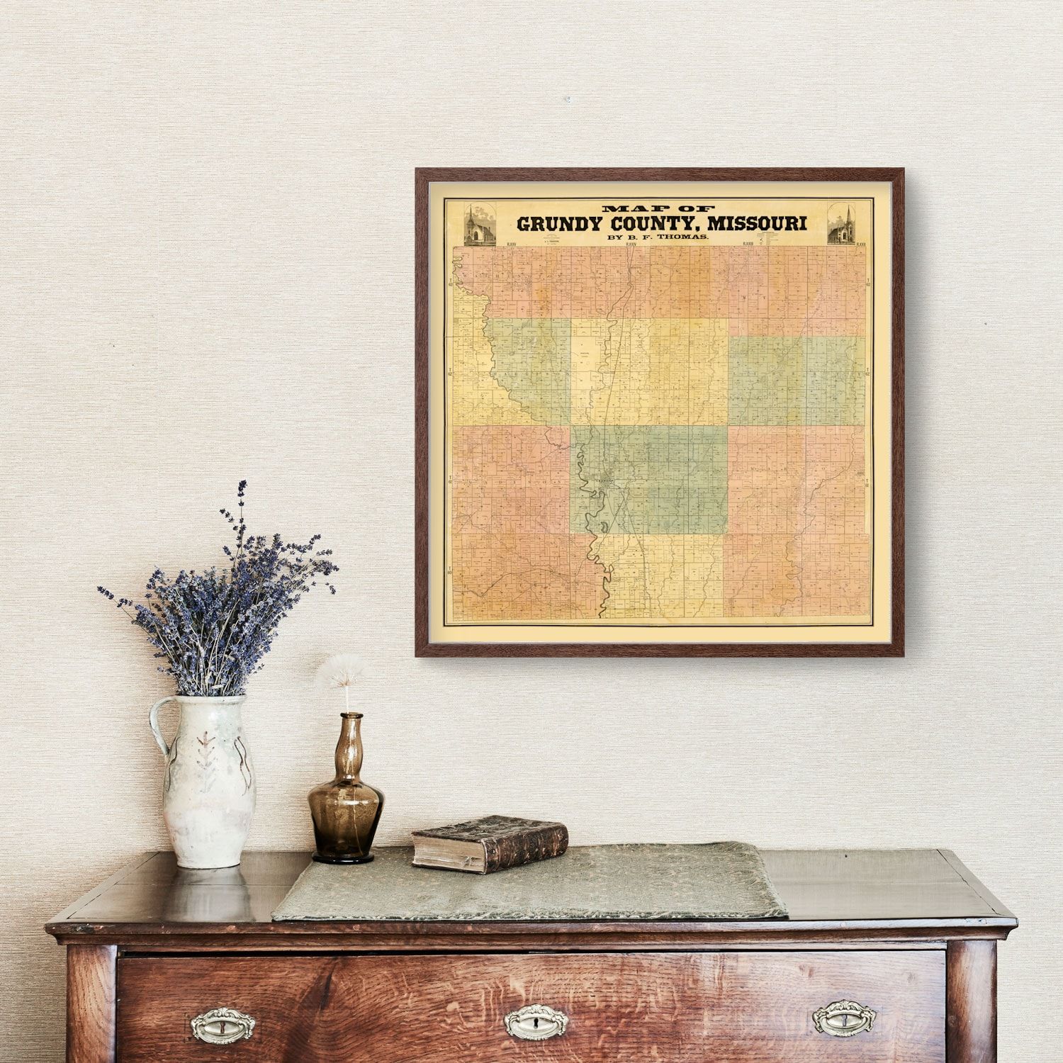 Vintage Map of Gundy County, Missouri 1890