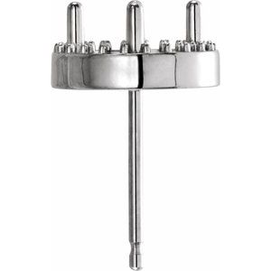 14K White Gold 5.8 mm Round Halo-Style Earring Mounting – image 2
