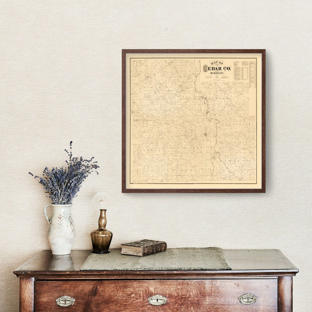 Vintage Map of Cedar County, Missouri 1879