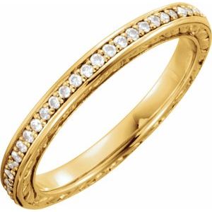 14K Yellow 1/4 CTW Natural Diamond Sculptural Eternity Band Size 7