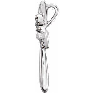 Platinum .04 CTW Natural Diamond Heart & Cross Pendant