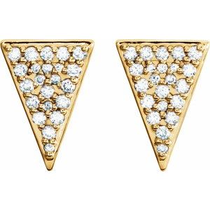 14K Yellow Gold 1/3 CTW Natural Diamond Triangle Earrings – image 2