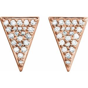 14K Rose Gold 1/3 CTW Natural Diamond Triangle Earrings – image 2