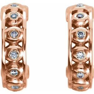 14K Rose Gold .07 CTW Natural Diamond 10.73 mm Hoop Earrings