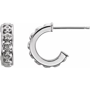 14K White Gold 1 mm Round 10.73 mm Hoop Earring Mounting – image 2