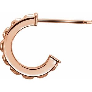 14K Rose Gold 1 mm Round 10.73 mm Hoop Earring Mounting – image 2