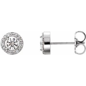 14K Rose Gold 3.9 mm Round Halo-Style Earring Mounting – image 3