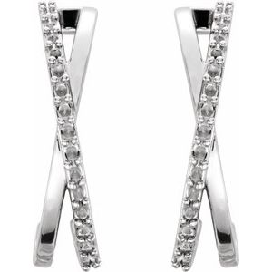 Platinum Criss-Cross J-Hoop Earring Mounting – image 2