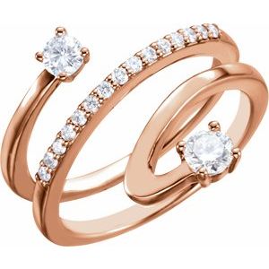 14K Rose Gold 1/2 CTW Natural Diamond Freeform Ring