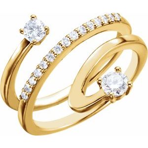 14K Yellow Gold 1/2 CTW Natural Diamond Freeform Ring