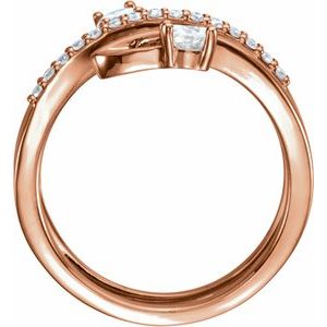 14K Rose Gold 1/2 CTW Natural Diamond Freeform Ring