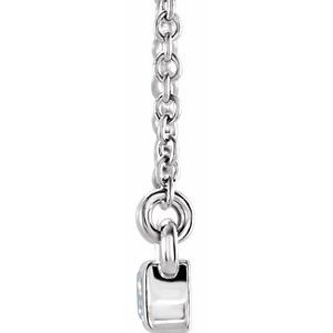Platinum 3/4 CTW Natural Diamond Bar 17" Necklace