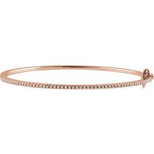 14K Rose Gold 1/2 CTW Natural Diamond Pavé 7" Bracelet