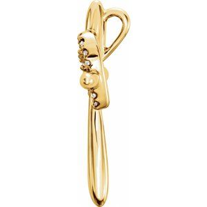 14K Yellow Gold .04 CTW Natural Diamond Heart & Cross Pendant