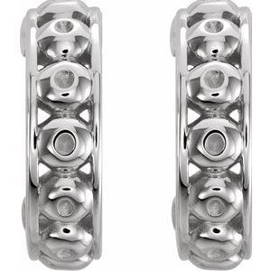 14K White Gold 1 mm Round 10.73 mm Hoop Earring Mounting