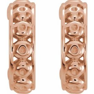 14K Rose Gold 1 mm Round 10.73 mm Hoop Earring Mounting
